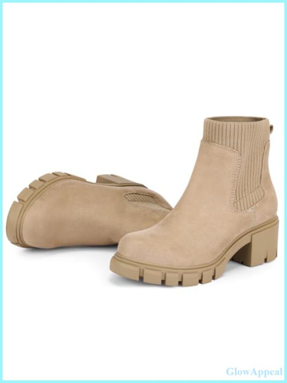 Chelsea Boots Ankle Booties Chunky Heel Suede Waterproof Slip Resistant